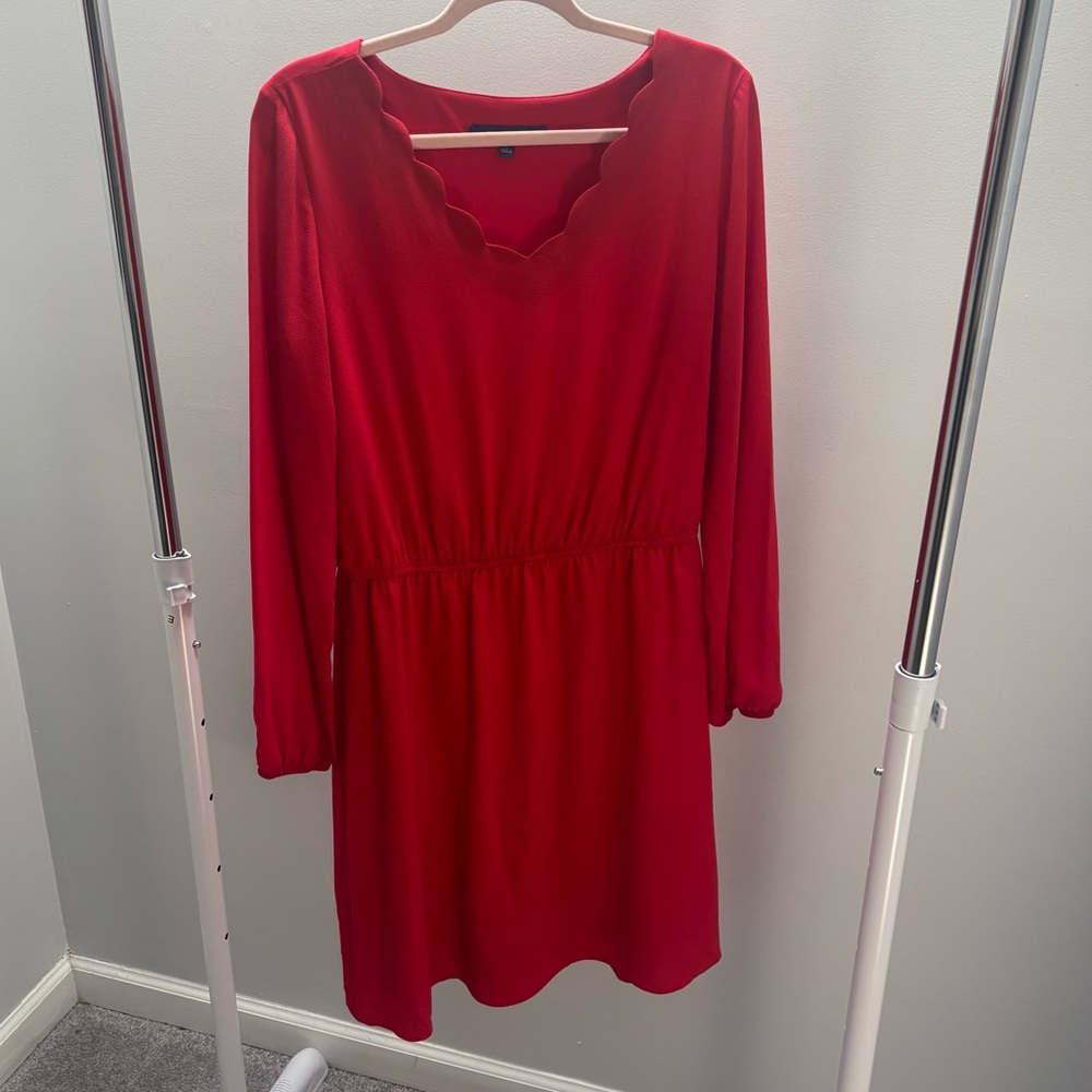 Apt. 9 Red Scalloped Neck Dress without Belt